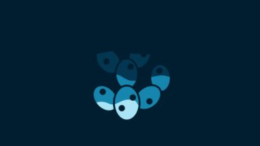White Cactus icon isolated on blue background. 4K Video motion graphic animation.