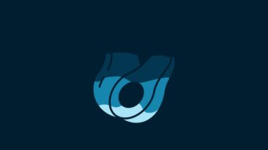 White Avocado fruit icon isolated on blue background. 4K Video motion graphic animation.