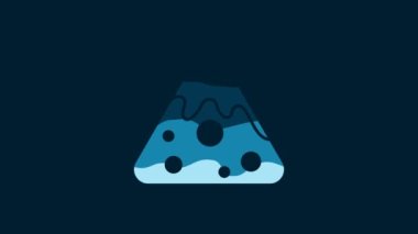 White Nachos icon isolated on blue background. Tortilla chips or nachos tortillas. Traditional mexican fast food. 4K Video motion graphic animation.