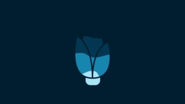 White Corn icon isolated on blue background. 4K Video motion graphic animation.