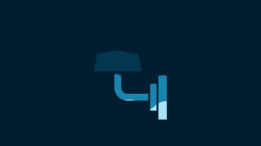White Wall lamp or sconce icon isolated on blue background. Wall lamp light. 4K Video motion graphic animation.