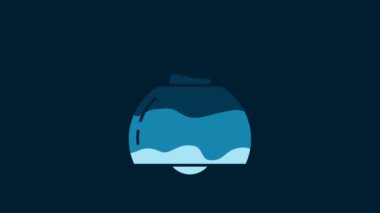 White Chandelier icon isolated on blue background. 4K Video motion graphic animation.