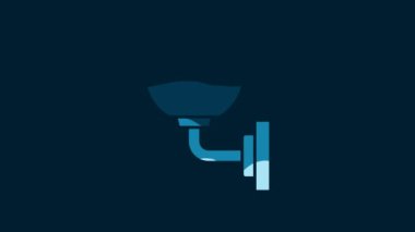 White Wall lamp or sconce icon isolated on blue background. Wall lamp light. 4K Video motion graphic animation.