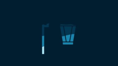 White Vintage street light icon isolated on blue background. 4K Video motion graphic animation.