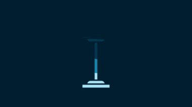 White Floor lamp icon isolated on blue background. 4K Video motion graphic animation.