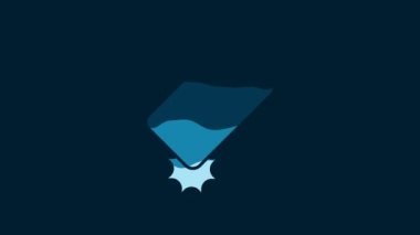 White Shockproof mobile phone icon isolated on blue background. 4K Video motion graphic animation.