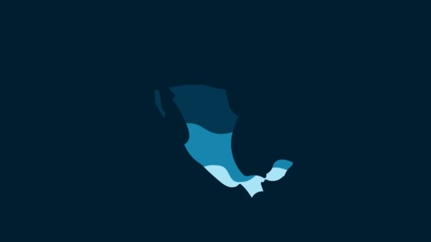 Белая Карта Иконы Синем Фоне Видеографическая Анимация — стоковое видео