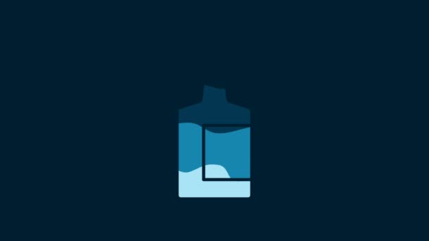Біла Пляшкова Ікона Текіли Ізольована Синьому Фоні Мексиканський Алкогольний Напій — стокове відео