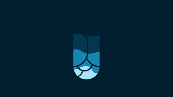 Біла Піктограма Бурріто Ізольована Синьому Фоні Традиційна Мексиканська Фастфуд Відео — стокове відео
