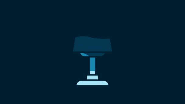 White Table Lamp Icon Isolated Blue Background Desk Lamp Video — Stock Video