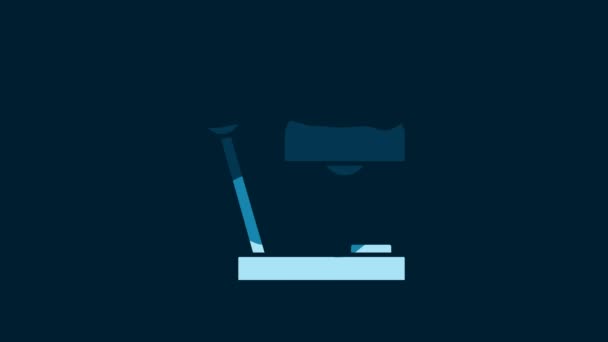 White Table Lamp Icon Isolated Blue Background Desk Lamp Video — 비디오