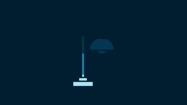 White Floor Lamp Icon Isolated Blue Background Video Motion Graphic — Video Stock