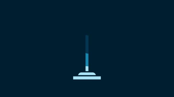 White Floor Lamp Icon Isolated Blue Background Video Motion Graphic — Vídeo de Stock