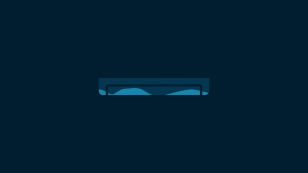 Иконка Энергосберегающей Лампы Белого Цвета Long Lumination Выделена Синем Фоне — стоковое видео