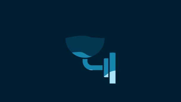 Иконка Белая Стена Изолирована Синем Фоне Настенная Лампа Видеографическая Анимация — стоковое видео