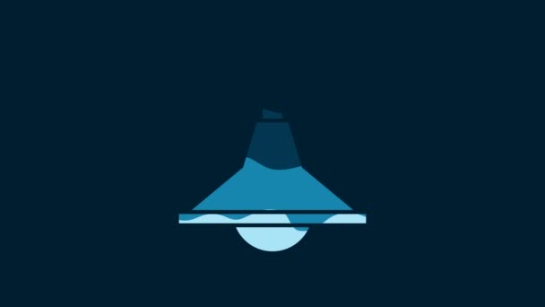 White Chandelier Icon Isolated Blue Background Video Motion Graphic Animation — Video