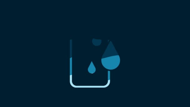 White Waterproof Mobile Phone Icon Isolated Blue Background Smartphone Drop — Vídeo de Stock