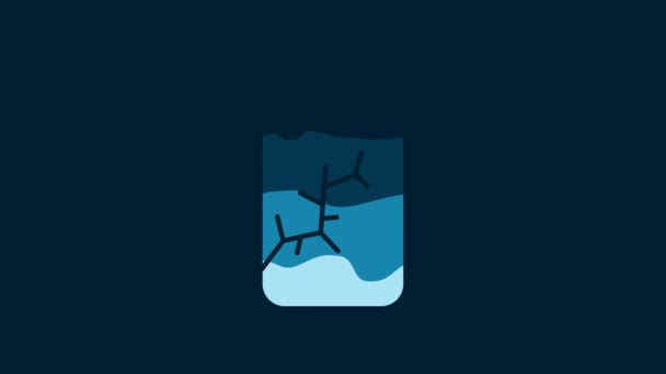 Білий Смартфон Піктограмою Зламаного Екрану Ізольовано Синьому Фоні Піктограма Екрана — стокове відео