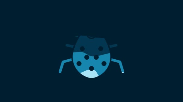 White System Bug Concept Icon Isolated Blue Background Code Bug — Vídeo de Stock
