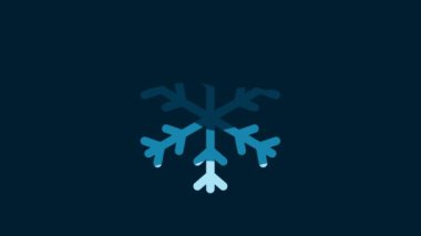 White Snowflake icon isolated on blue background. 4K Video motion graphic animation.