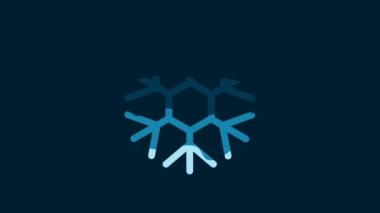 White Snowflake icon isolated on blue background. 4K Video motion graphic animation.