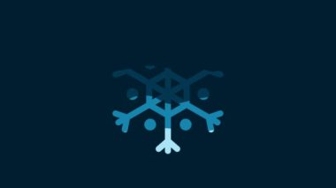 White Snowflake icon isolated on blue background. 4K Video motion graphic animation.