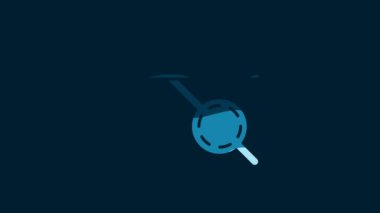 White Pirate eye patch icon isolated on blue background. Pirate accessory. 4K Video motion graphic animation.
