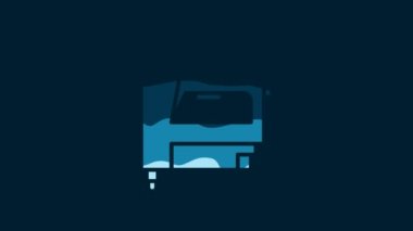 White Electric construction stapler icon isolated on blue background. Working tool. 4K Video motion graphic animation.
