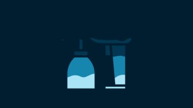 White Paint spray gun icon isolated on blue background. 4K Video motion graphic animation.