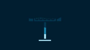 White Electric heater icon isolated on blue background. Infrared floor heater with remote control. House climate control. 4K Video motion graphic animation.