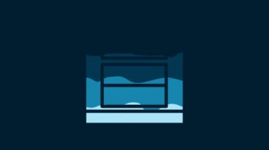 White Oven icon isolated on blue background. Stove gas oven sign. 4K Video motion graphic animation.