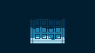 White Checkered napkin icon isolated on blue background. 4K Video motion graphic animation.