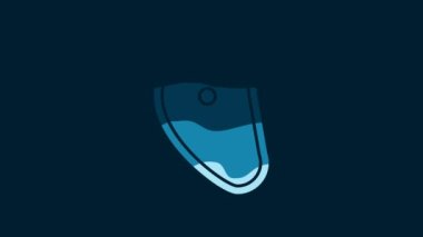 White Steak meat icon isolated on blue background. 4K Video motion graphic animation.