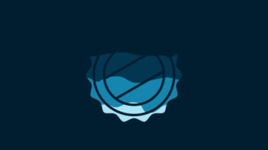 White Bottle cap icon isolated on blue background. 4K Video motion graphic animation.