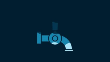 White Beer tap icon isolated on blue background. 4K Video motion graphic animation.