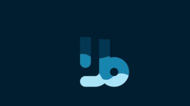White Capricorn zodiac sign icon isolated on blue background. Astrological horoscope collection. 4K Video motion graphic animation.
