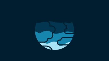 White Planet Mercury icon isolated on blue background. 4K Video motion graphic animation.