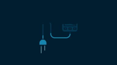 White Sensor icon isolated on blue background. 4K Video motion graphic animation.