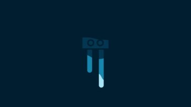 White Temperature and humidity sensor icon isolated on blue background. 4K Video motion graphic animation.