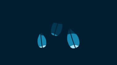 White Sesame seeds icon isolated on blue background. 4K Video motion graphic animation.