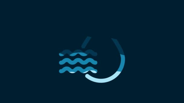 White Water Drop Percentage Icon Isolated Blue Background Humidity Analysis — Wideo stockowe