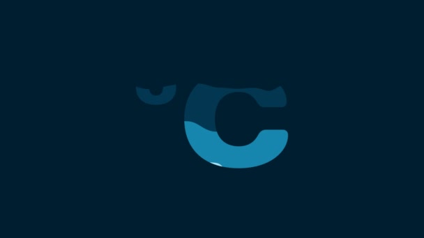 Біла Ікона Цельсія Ізольована Синьому Тлі Відеографічна Анімація — стокове відео