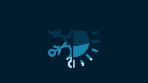 White Hot Cold Symbol Sun Snowflake Icon Isolated Blue Background — Wideo stockowe