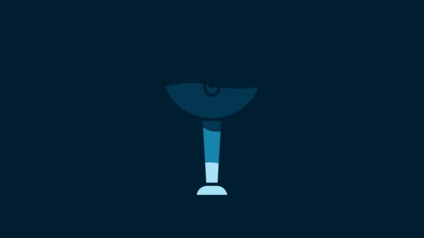 Иконка Пиратской Ноги White Wooden Выделена Синем Фоне Видеографическая Анимация — стоковое видео