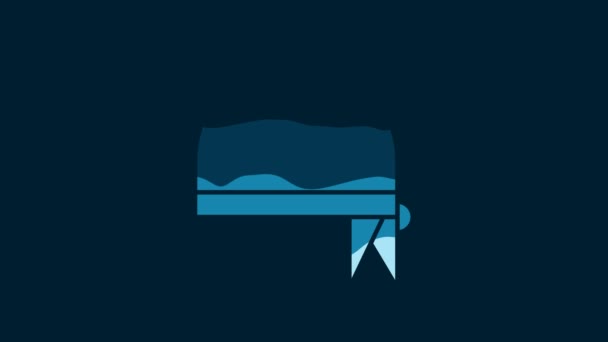 White Pirate Bandana Head Icon Isolated Blue Background Video Motion — Stockvideo