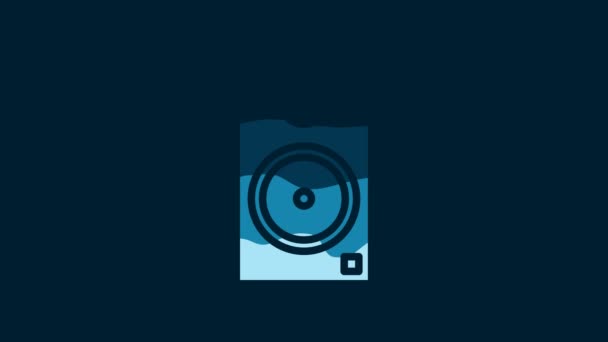 White Stereo Speaker Icon Isolated Blue Background Sound System Speakers — Wideo stockowe