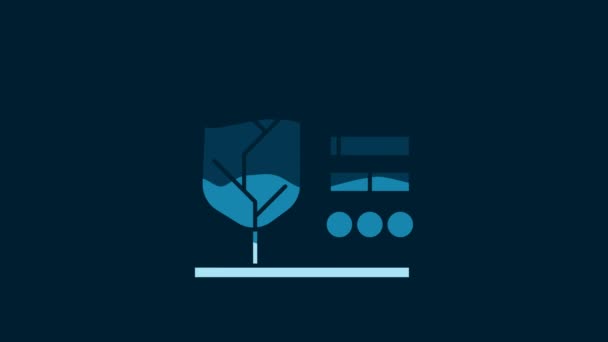 White Plant Status Icon Isolated Blue Background Video Motion Graphic — Stok video