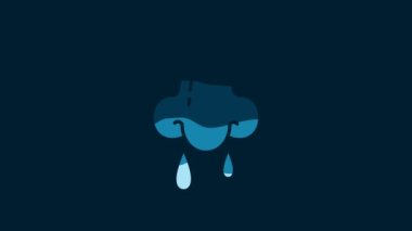 White Runny nose icon isolated on blue background. Rhinitis symptoms, treatment. Nose and sneezing. Nasal diseases. 4K Video motion graphic animation.