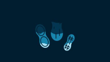 White Peanut icon isolated on blue background. 4K Video motion graphic animation.