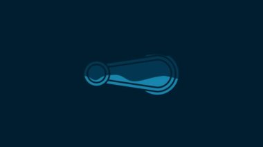 White Car door handle icon isolated on blue background. 4K Video motion graphic animation.